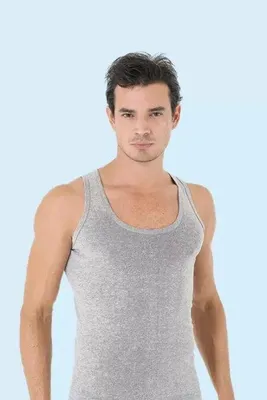 Produktbild von 8 Pack Herren Unterhemden Feinripp Tank Top Achselhemd Grau 3XL %100 Baumwolle K-97