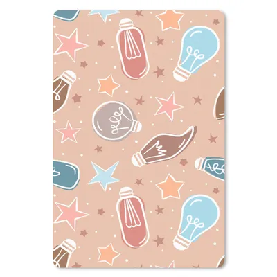 Produktbild von MuchoWow® Mauspad Mousepad Karikatur - Pastell - Lampe 18x27 cm - Mousepads - Maus Mat - Pad - Mausunterlage