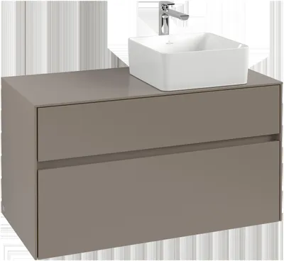 Produktbild von Villeroy & Boch Collaro Waschbeckenunterschrank, wandhängend, 2 Auszüge, Waschbecken rechts, 1000x548x500mm, C04000AF