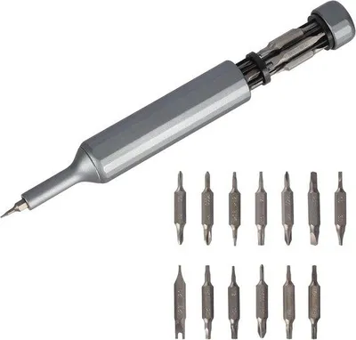 Produktbild von 27-teilige Ratschraubendreher-Set mit magnetischen Bitteilen - Geeignet für Heimwerkerarbeiten - Enthält Griff mit 13 doppelseitigen Bitteilen - Kompatibel mit verschiedenen Schrauben