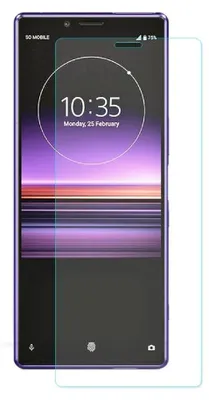 A smartphone with a screen protector applied, displayed on a white background.