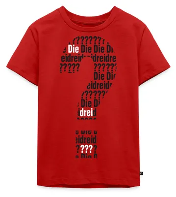 Produktbild von Spreadshirt Die Drei Fragezeichen Kids Logo Schwarz Weiß Kinder Premium T-Shirt, 134/140 (8 Jahre), Rot