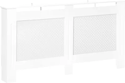 Obrázek produktu pro Kryt radiátoru/radiátorový kryt – MDF s lamelami – 151,5 x 19 x 82 cm – do obývacího pokoje/ložnice/chodby – bílý