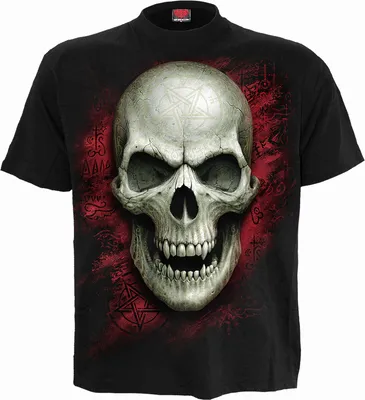 Produktbild von Spiral - Gothic Runes - Glow In The Dark - Front Print T-Shirt Schwarz