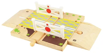 Image de Rails en bois - Passage à niveau