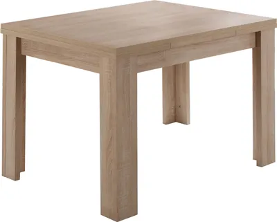 A light brown wooden table on a white background.