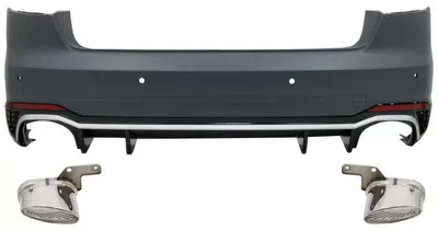 Immagine prodotto di Paraurti posteriore per AUDI A4 B9 8W 2016-2018 berlina, stile RS4, supporto PDC, terminali di scarico.