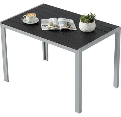 Produktbild von Aluminium-Gartentisch D-139, 110 x 70 cm, schwarz/silber
