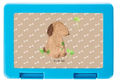 Produktbild von Mr. & Mrs. Panda Bento Box Hund Kleeblatt - Hundeglück - Geschenk, Snackbox, Lunchbox, Sprüche, Motivation, Viel Glück, Achtsamkeit, Brotzeitbox, Bentobox, Glücksbringer