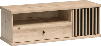 Produktbild von TV Lowboard 124 cm breit Eiche mit schwarz CALLAO-161