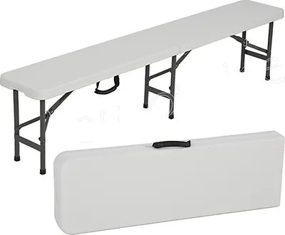 Produktbild von Ekspand | Gartenbank 180 cm - Weiß - Robuste Sitzbank für Garten - Ideal für Veranstaltungen und Entspannung