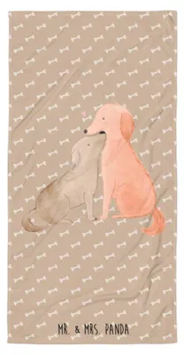 Produktbild von Mr. & Mrs. Panda XL Badehandtuch Hunde Liebe - Hundeglück - Geschenk, Kuscheln, Duschtuch, Baumwollhandtuch, Reisehandtuch, Herz, Hund, Sprüche, Duschhandtuch, Handtuch