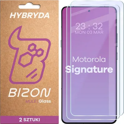 Produktbild von 2x Flexibles Hybridglas für Motorola Signature, Bizon Glass Mule Duo