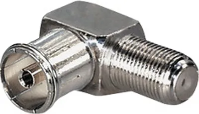 Produktbild von Transmedia Winkeladapter; F-Kupplung auf Koaxialkupplung 9,5 mm, FF 19 W