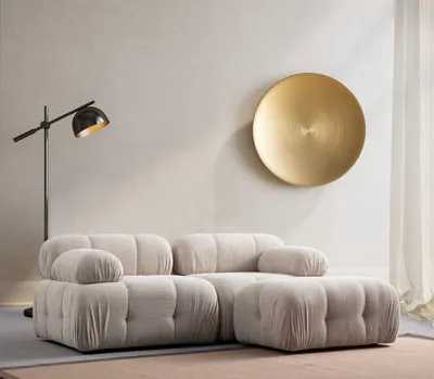 Produktbild von Hanah Home, Petite 2 - Cream, Ecksofa, BUCHENHOLZ / SPANPLATTEN, Creme, 190 x 95 x 75 cm