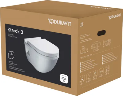 Immagine prodotto di Duravit Starck 3 SET WC suspendu avec abattant à descente progressive, blanc, 42000900A1, 42000900A1