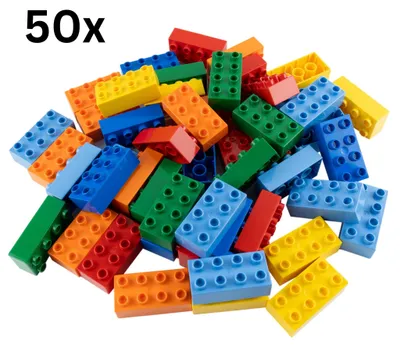 Produktbild von LEGO® DUPLO® 2x4 Steine Bausteine Bunt Gemischt - 3011 NEU! Menge 50x – Jede Mischung individuell zusammengestellt