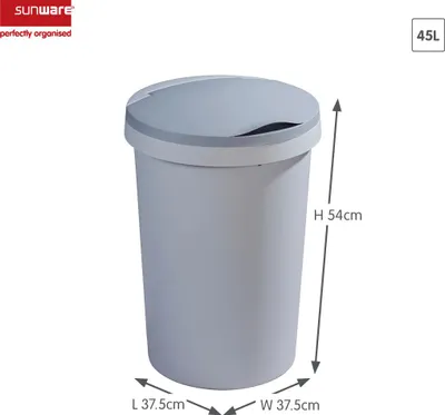 Produktbild von Sunware Twinga Müllbehälter, 45 Liter, grau