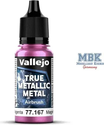 Imagen del producto de Vallejo VA77167, pintura metálica "True Metallic" para aerógrafo - Color: Magenta intenso