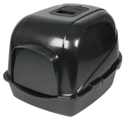 Image de Europet Bernina, maison-litière pour chat, noire Eclipse
