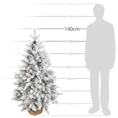 Obrázek produktu pro Umělá vánoční stromek Skandinávský smrk, HUSTÝ, ZASNĚŽENÝ vánoční stromek v květináči, JAKO ŽIVÝ 140 cm