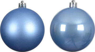 Produktbild von Weihnachtskugeln Kunststoff 8cm 6 Stück Himmelblau