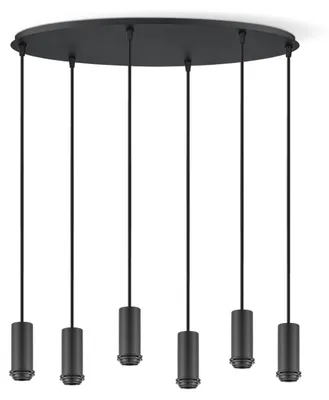 Produktbild von Home Sweet Home Ovale Pendelleuchte aus schwarzem Metall 6L - 60/22/137,5 cm