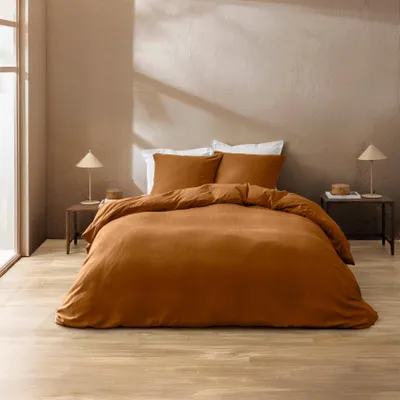 Image de Parure de lit - Douceur d'Intérieur - Clara - Coton - 240x220cm - marron