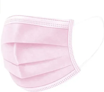 Produktbild von 50x Schutzmaske Mundschutz Einweg Maske Gesichtsmaske 3 Lagig Vliesstoff Pink