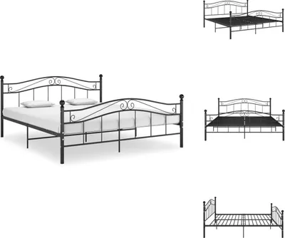 Produktbild von vidaXL Bett Schwarz Metall 140x200 cm -  Betten & Bettgestelle