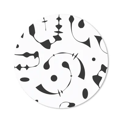 Produktbild von MuchoWow® Mauspad Mousepad Linienkunst - Abstrakt - Schwarz und Weiß - Muster 20x20 cm - Mousepads - Maus Mat - Pad - Mausunterlage - Schreibtischmatte