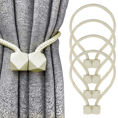 Produktbild von Magnetische Vorhang Raffhalter - 4 Stück Gardinenhalter - Beige