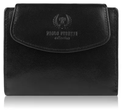 Zdjęcie produktu dla Paolo Peruzzi Portfel Damski Skórzany Średni Elegancki z ochroną RFID Czarny
