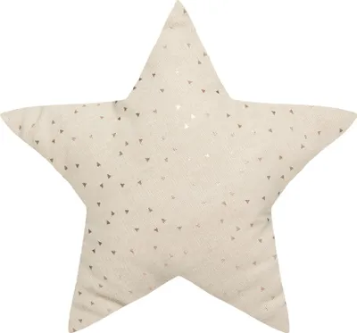 Immagine prodotto di Cuscino decorativo a forma di stella, giallo, cotone, 28 x 45 cm