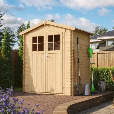 Produktbild von Holzhaus Gartenhaus TIMBELA M367F+M367G - mit Boden Imprägnierte B196xL136xH218 cm/ 1.98 m2