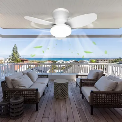 Produktbild von 50W 3 Flügeln Deckenventilator mit Beleuchtung, LED Deckenleuchte 66cm, Dimmbare Deckenleuchte mit Fernbedienung für Schlafzimmer, Wohnzimmer, Balkon