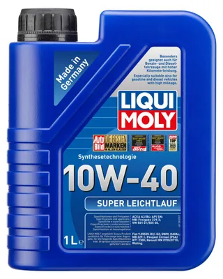 Produktbild von LIQUI MOLY Leichtlauf Super für 10W-40 1 Liter Motoröl Motorenöl Teilsynthetisch 229.1 229.3 501 01 505 00 PSA B71 2300 9.55535-D2 9.55535-G2 RN0700