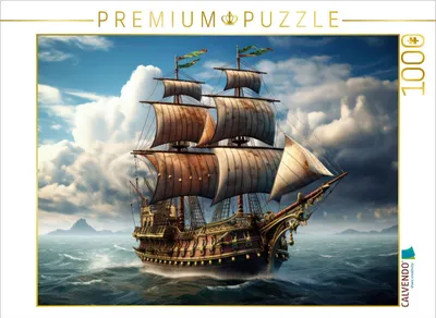 Produktbild von CALVENDO Puzzle Segelschiff auf dem Meer | 1000 Teile Lege-Größe 64x48cm Foto-Puzzle für glückliche Stunden