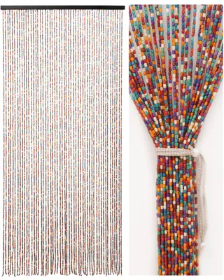 Produktbild von Bambus Perlenvorhang 90x200 cm – 52 Stränge Bunte Boho-Stil