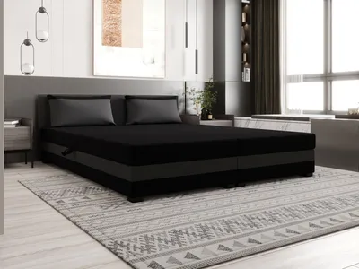 Obrázek produktu pro Kontinentální manželská postel 140x200 ROSIE 13 - černá / tmavě šedá