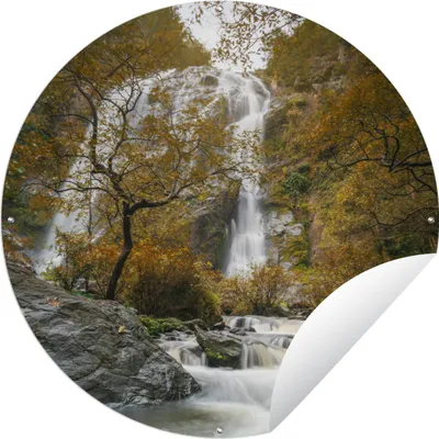 Produktbild von MuchoWow® Gartenposter Outdoor-Poster Rund Berühmter natürlicher Wasserfall im Klong-Lan-Nationalpark Ø 90 cm Gartendeko Rundes Poster draußen