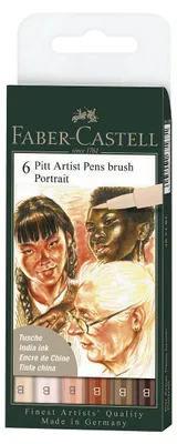 Produktbild von Faber Castell Fc-167167 Pitt Artist Pens Brush Portrait 6 Stifte