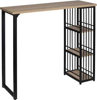 Zdjęcie produktu dla Stół bistro – z schowkiem – do wnętrz – do kuchni – drewno – metal – prostokątny – 120 x 40 x 105 cm