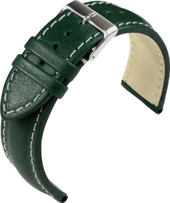 Produktbild von Eulit Barington Chronomaster > Uhrenarmband grün Leder > genarbt, Stegbreite:20mm, Schließe:Silbern