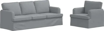 Produktbild von vidaXL Sofa Set 2 stk. Hellgrau Stoff