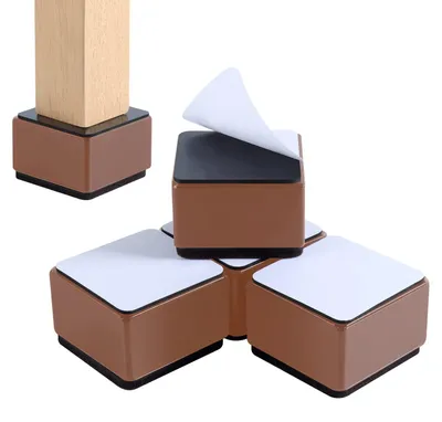 Imagen del producto de Elevadores para muebles de acero al carbono, 5 cm de altura, paquete de 4 unidades, autoadhesivos, para muebles