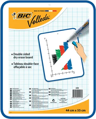 Zdjęcie produktu dla BIC Weiáwandtafel Velleda, 2 Seiten, Maáe: 440 x 550 mm