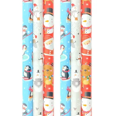 Image de Noël 3 Papier cadeau - Papier de Noël pour enfants - 3 mètres x 70 cm - 6 rouleaux
