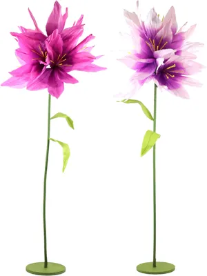 Produktbild von FURNARO Dekoblumen Fleurisse Set Papierblumen 175 cm lila