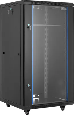 Obrázek produktu pro Síťová skříň VEVOR 22U, hloubka 600 mm, max. nosnost 136 kg, skříňový rozvaděč pro servery s uzamykatelnými dveřmi z tvrzeného skla, boční panely, serverový rozvaděč pro IT vybavení, A/V zařízení